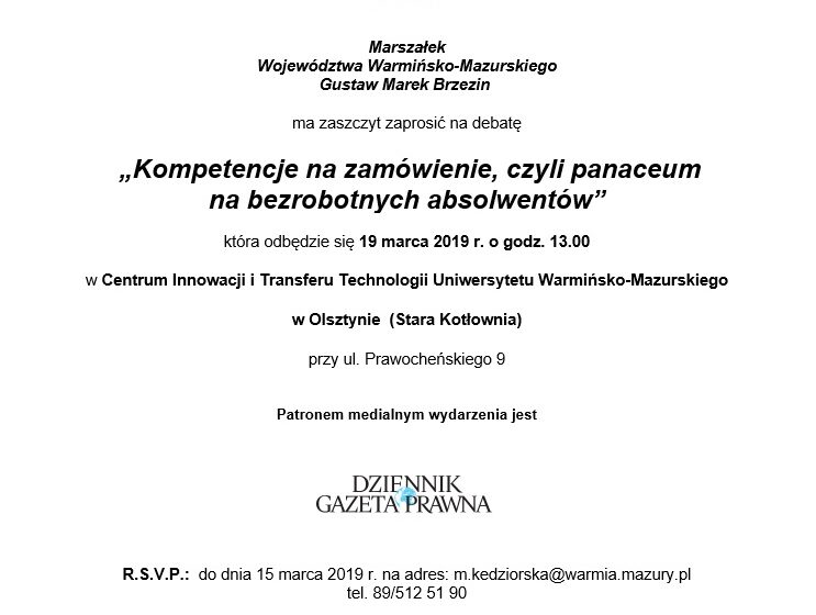 „Kompetencje na zamówienie, czyli panaceum na bezrobotnych absolwentów” – zaproszenie na wydarzenie