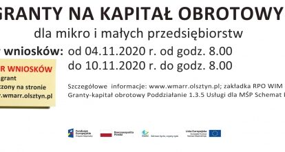 Nabór wniosków o granty na kapitał obrotowy dla mikro i małych przedsiębiorców!